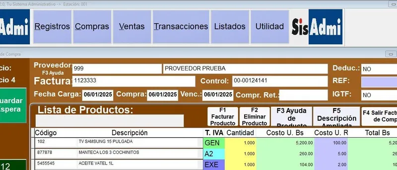Módulo de Compras de Sisadmi