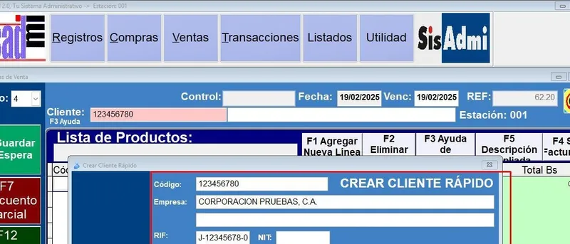 Módulo de Ventas de Sisadmi